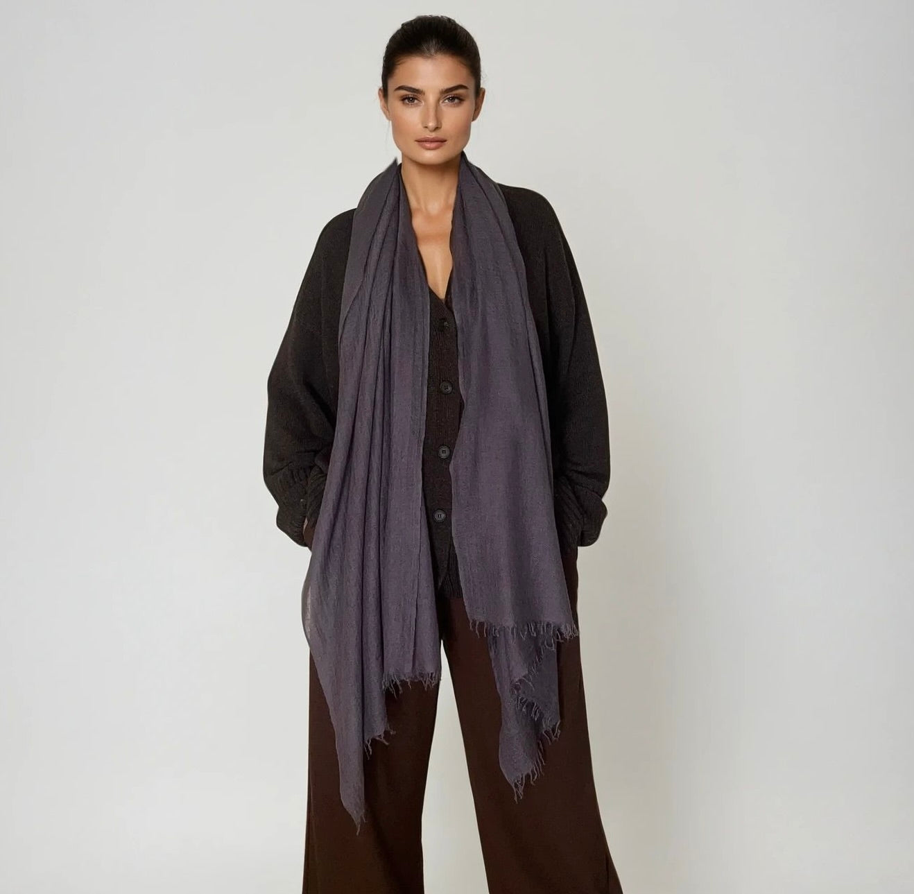 Charcoal Cashmere Scarf