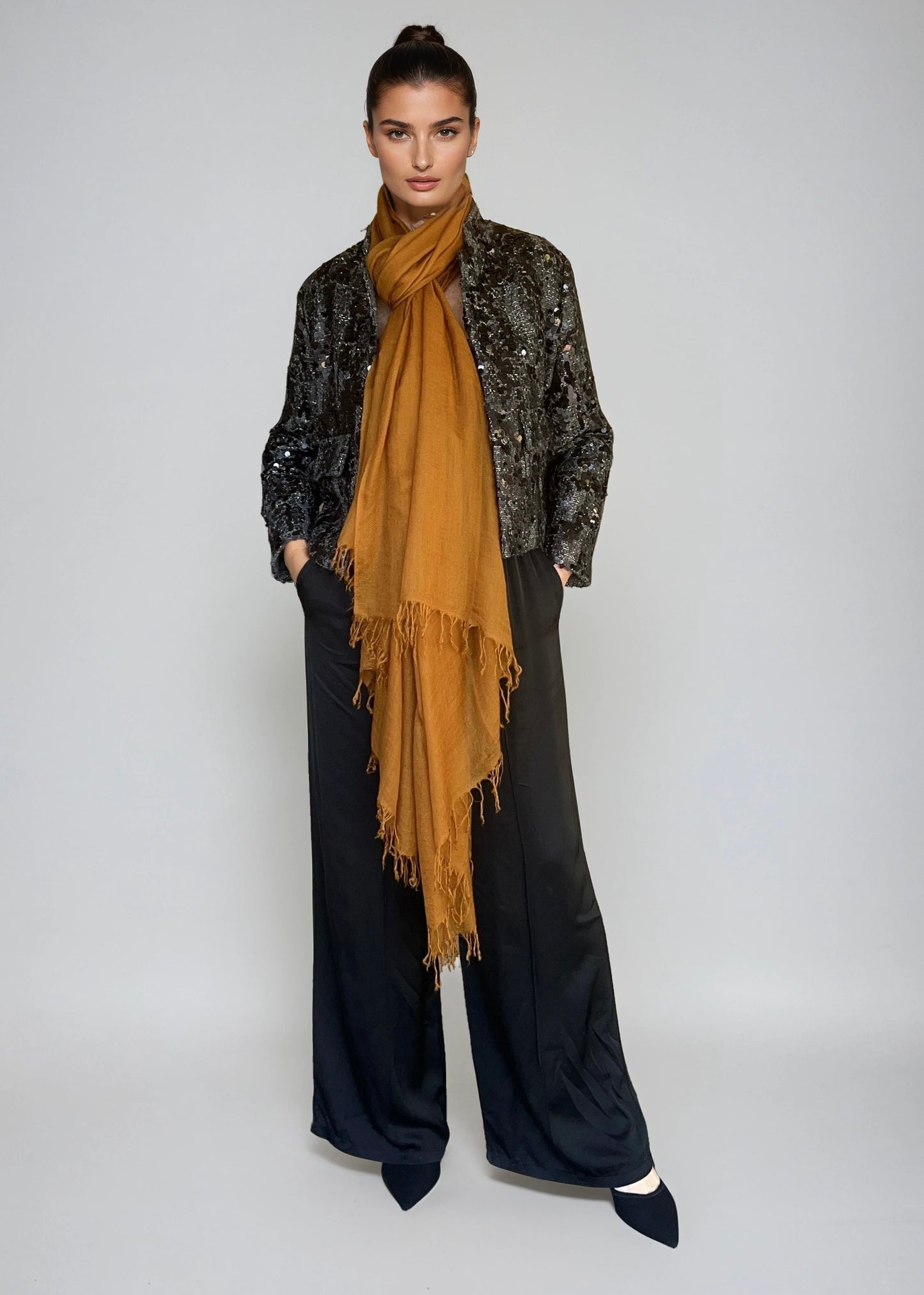 Burnt Bronze | Handloom Luxury Scarf Wrap