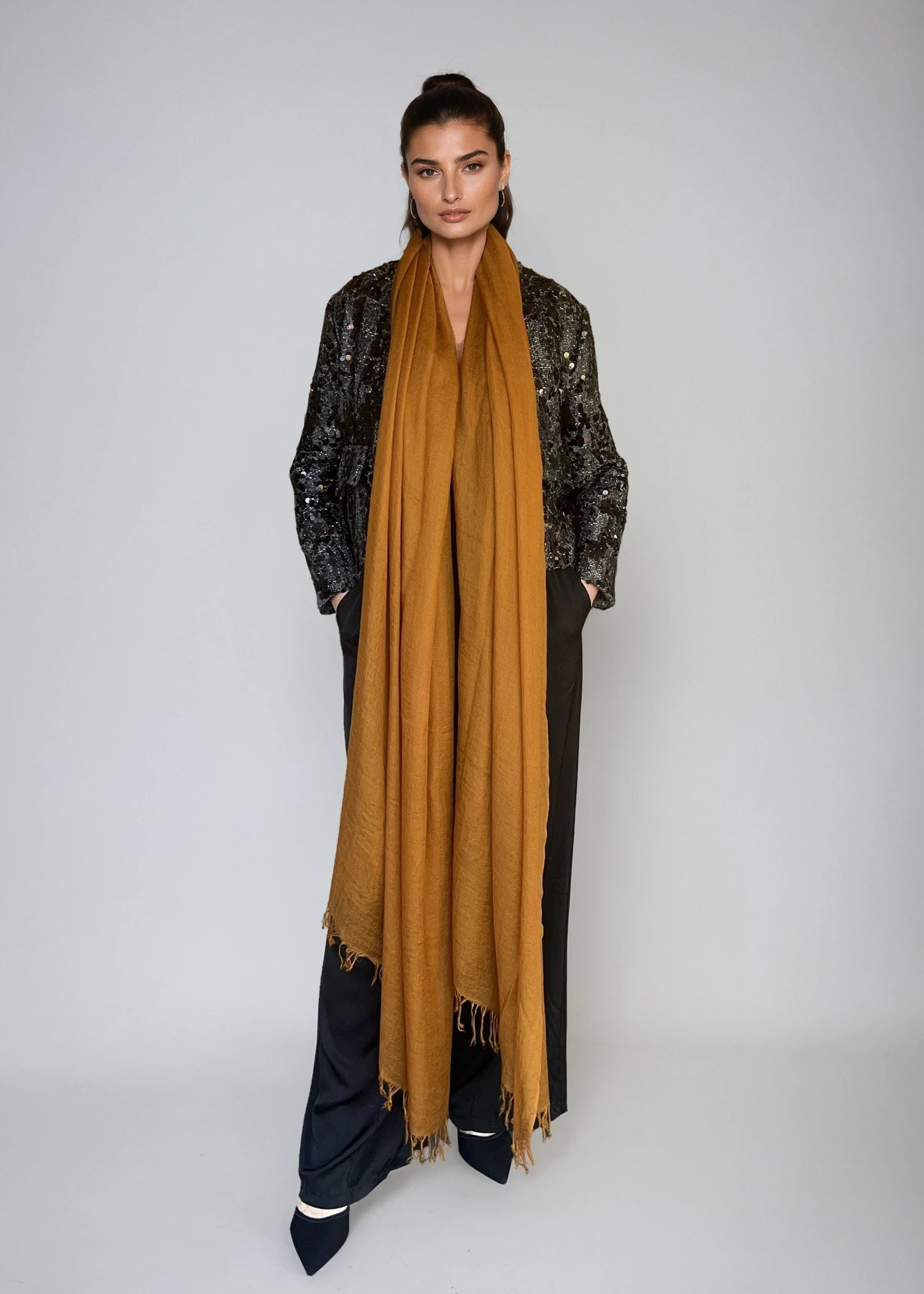 Burnt Bronze | Handloom Luxury Scarf Wrap