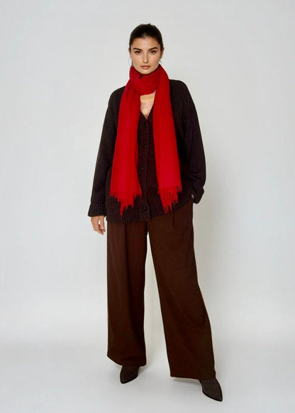 Cheery Red Cashmere Scarf