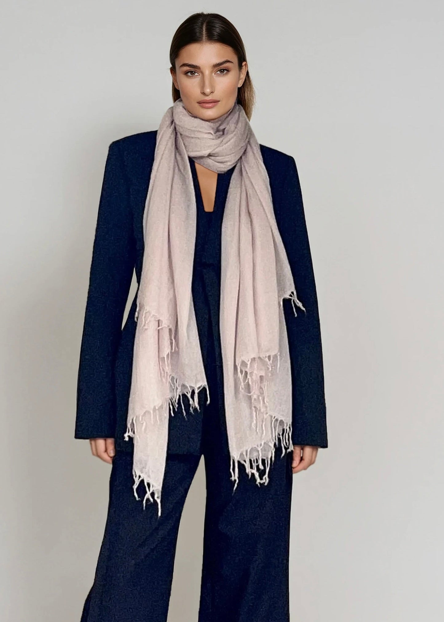 Lavender Grey Cashmere Wrap | 100% Handwoven Luxury Shawl