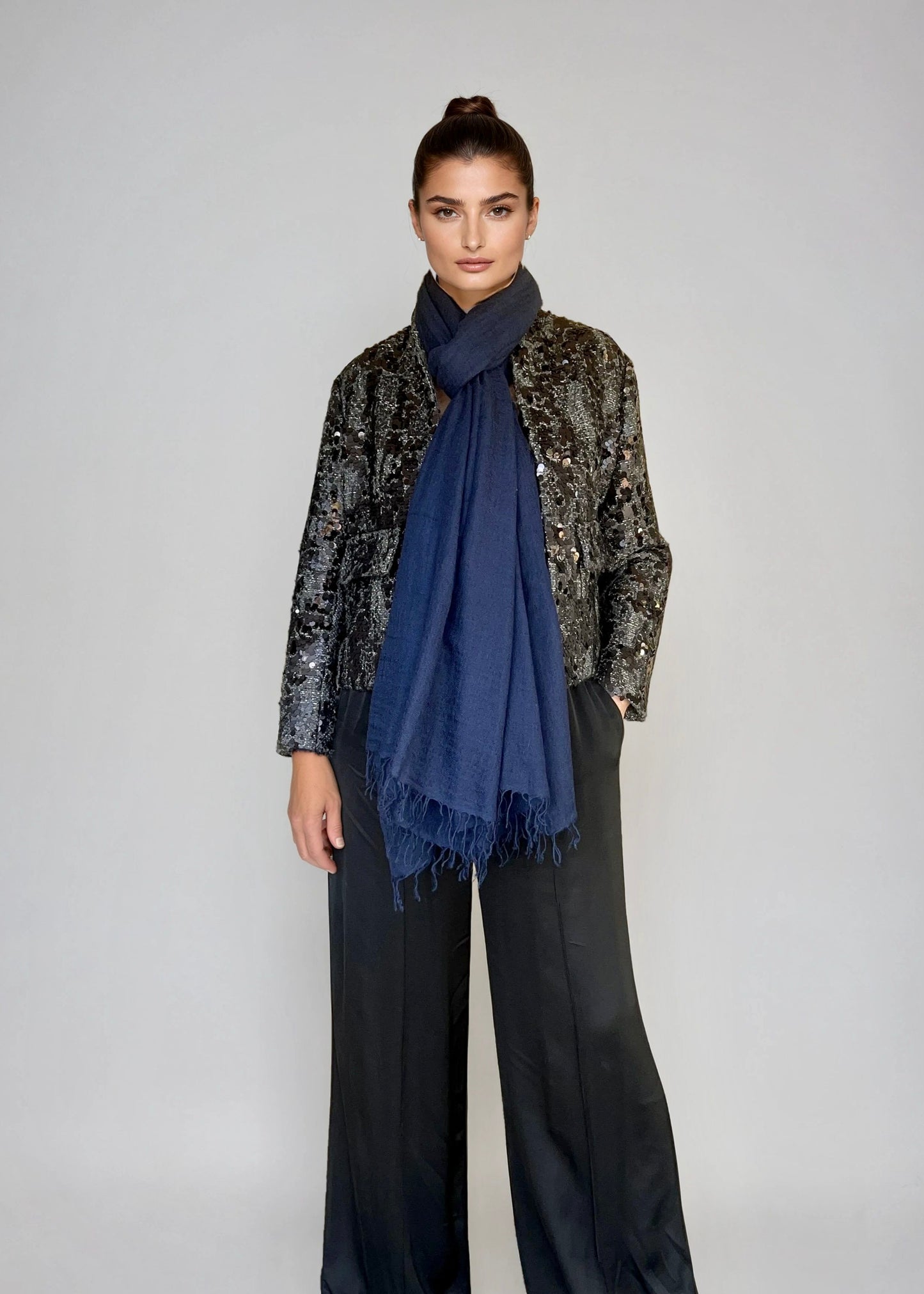 WRAP AUS REINEM KASCHMIR, MARINEBLAU