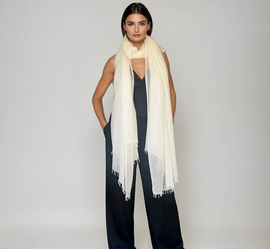 PURE CASHMERE WHITE WRAP/ SOLD OUT Arriving 12th May