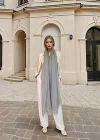 PURE CASHMERE LIGHT GREY WRAP