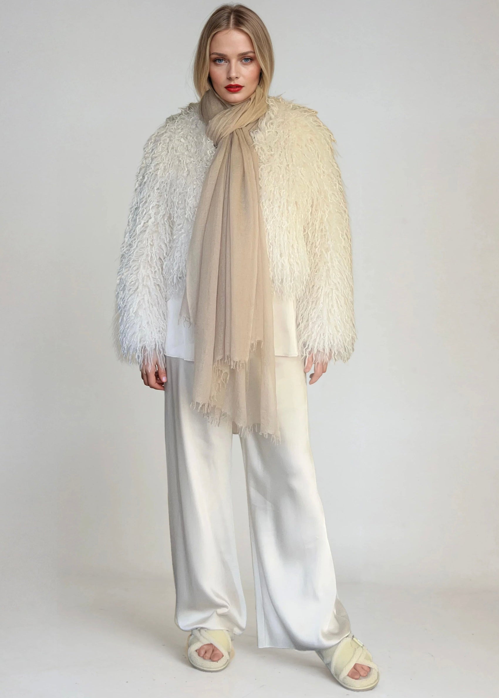 Natural Cashmere Wrap | Hand-loomed Luxury Scarf