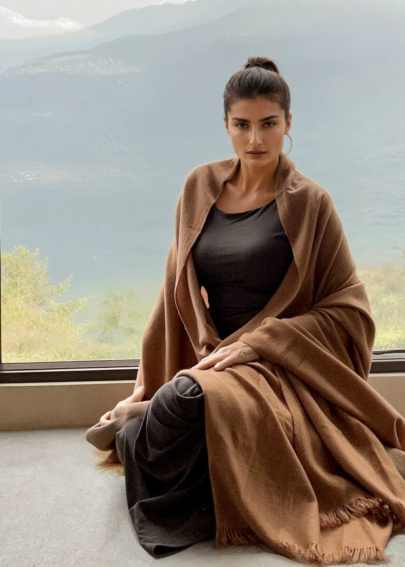 Heavyweight Plant-Dyed Cashmere Wrap | Tan