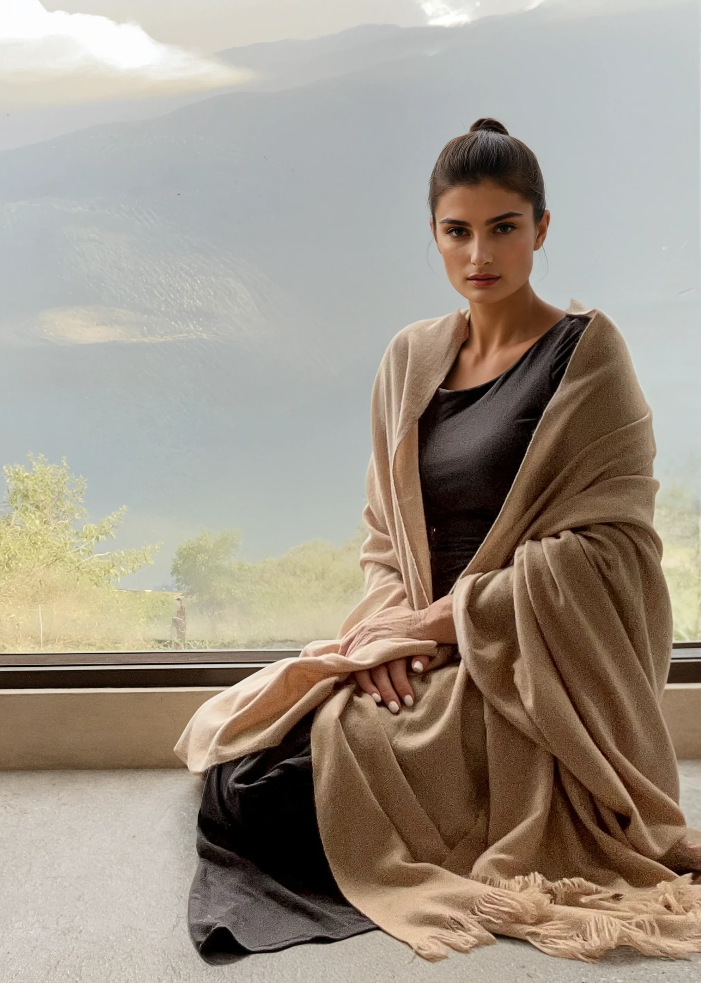 Heavyweight Plant-Dyed Cashmere Wrap - Natural