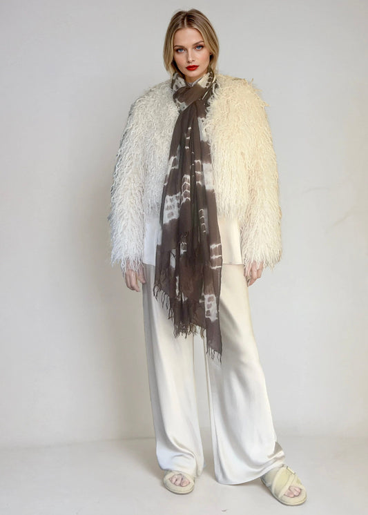 Earth Brown Forest Green | Hand Woven Cashmere Wrap| Limited Edition