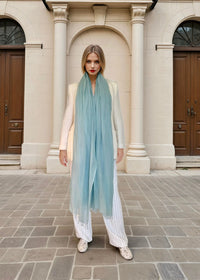 PURE CASHMERE OPAL BLUE WRAP