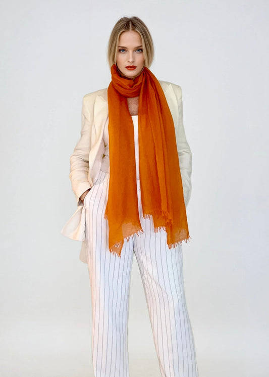 Amber Glow Cashmere Scarf