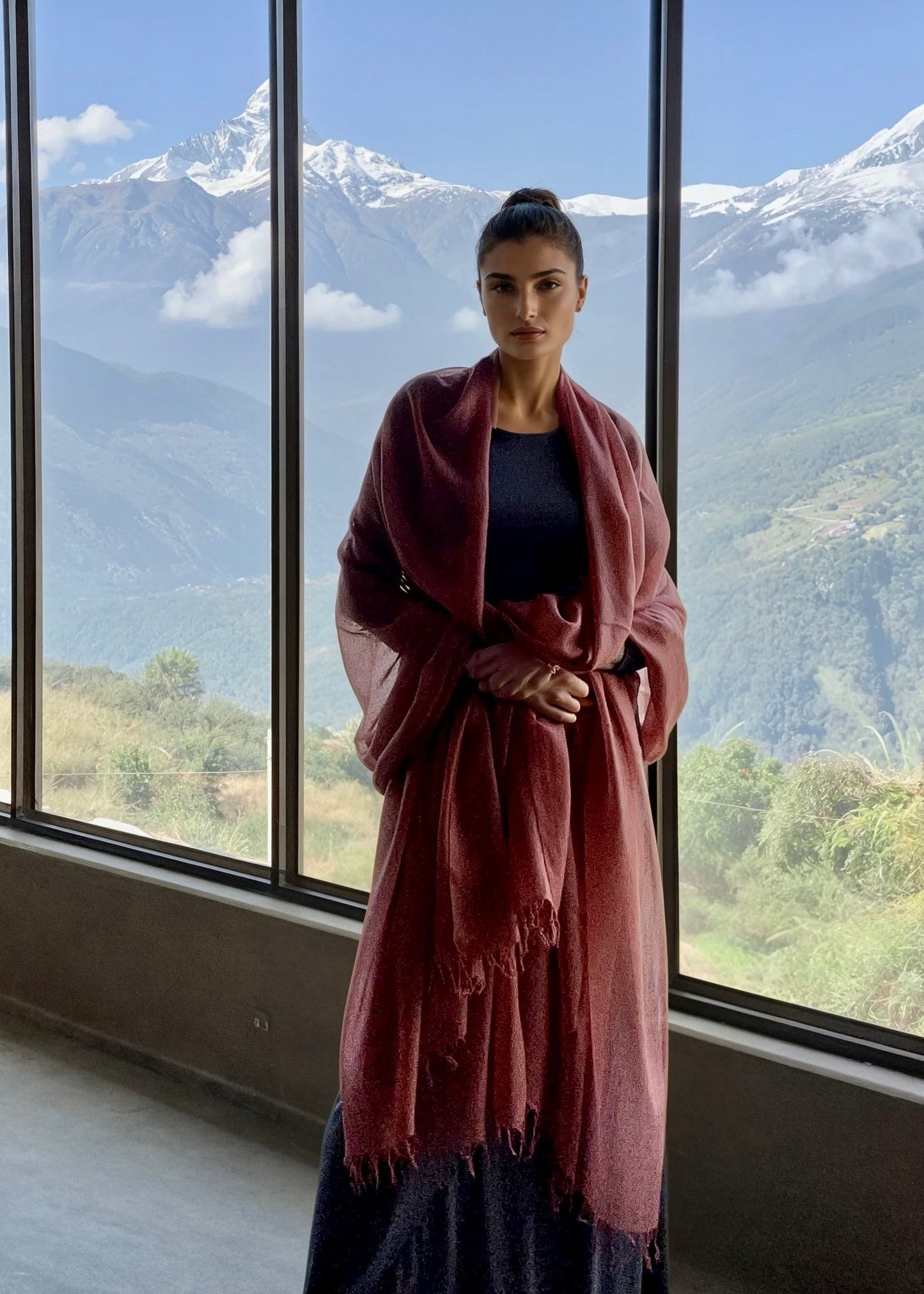 Burnt Sienna Cashmere Wrap | 100% Handwoven Luxury Shawl