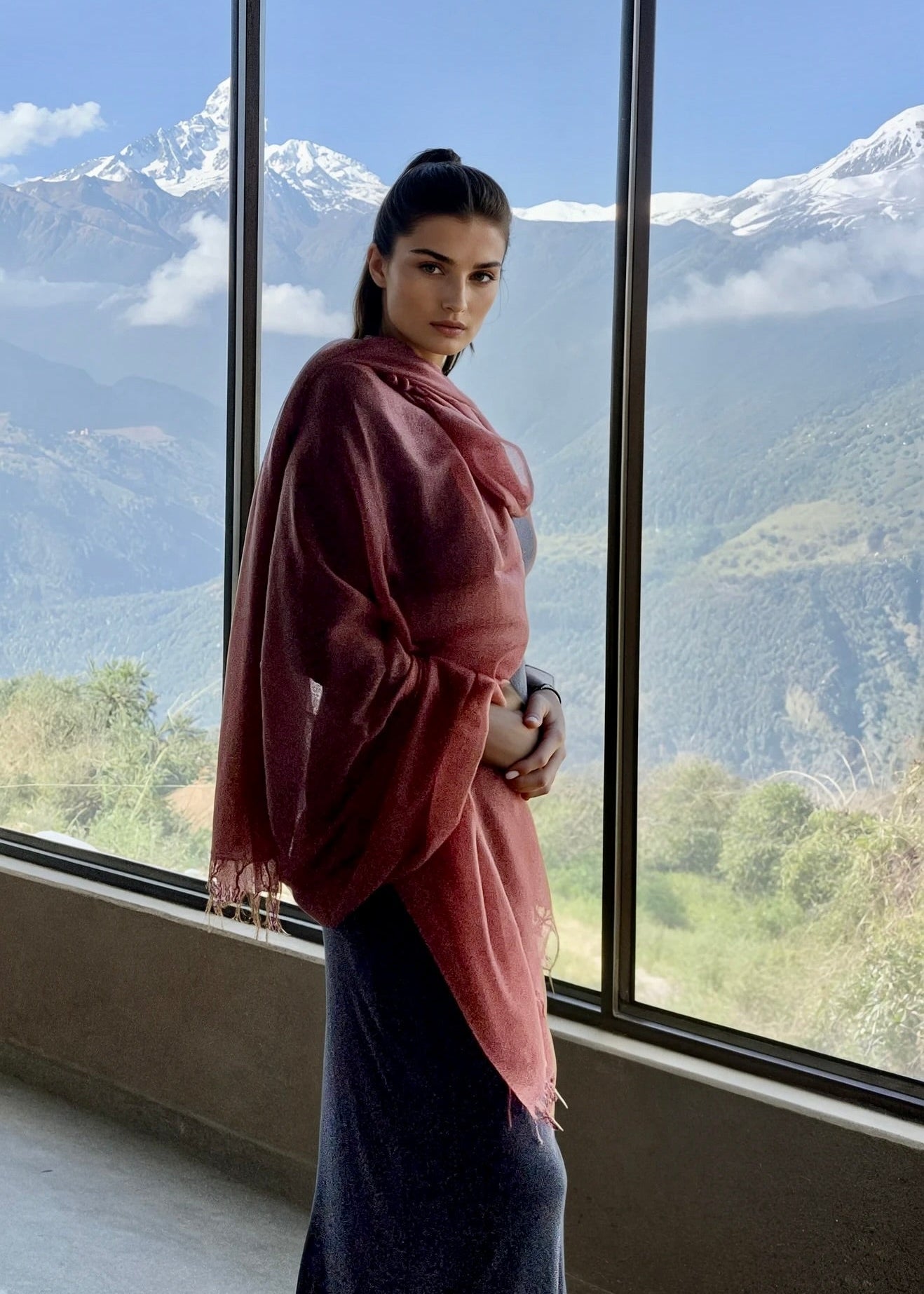 Burnt Sienna Cashmere Wrap | 100% Handwoven Luxury Shawl