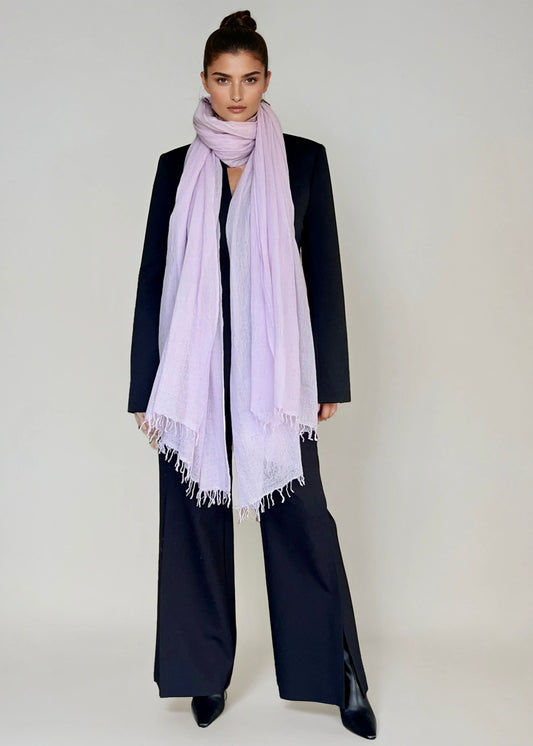 Premium Lavender Pure Cashmere Wrap - Handwoven Himalayan Luxury Scarf