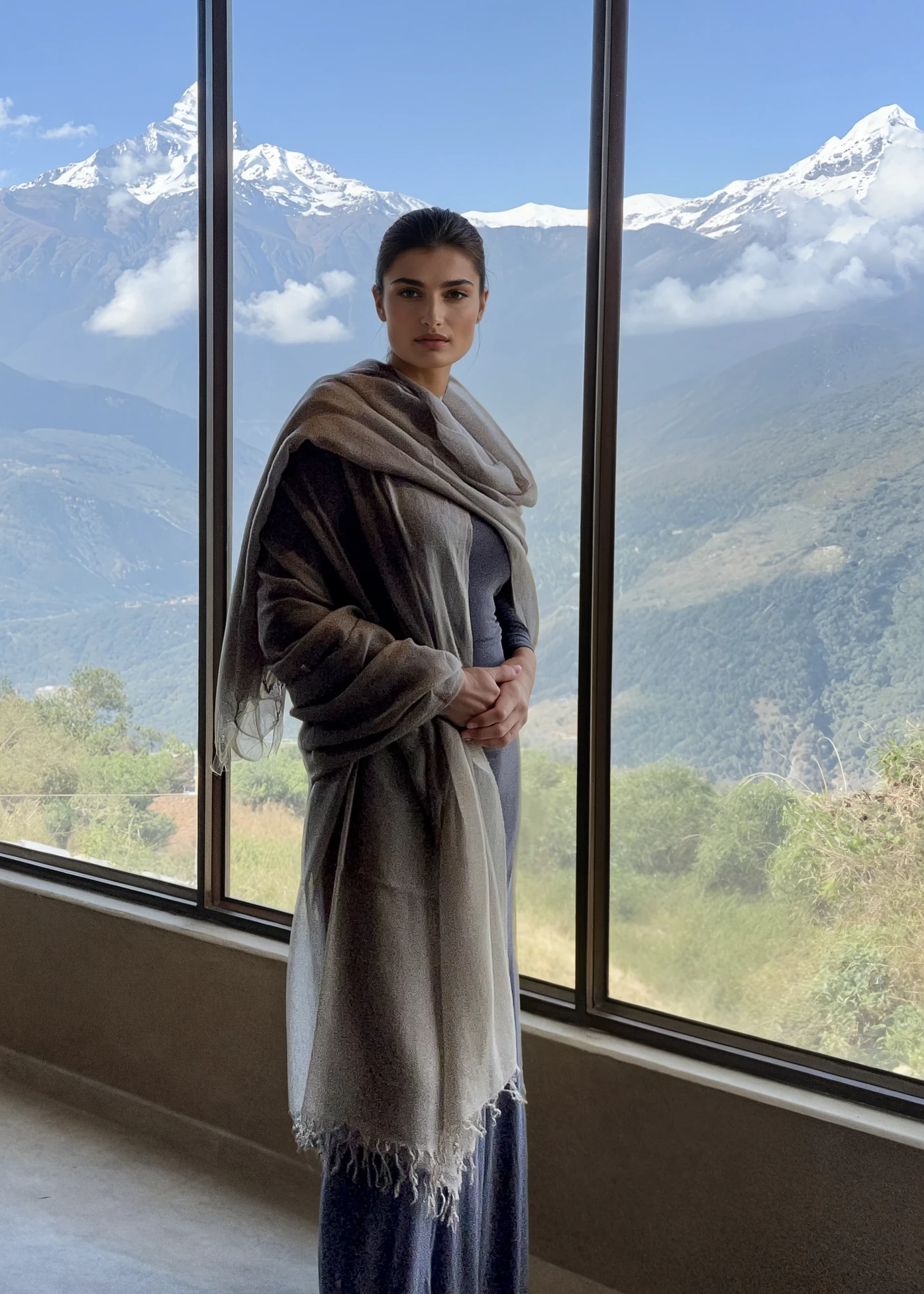 Taupe Cashmere Wrap | 100% Handwoven Luxury Pashmina Shawl