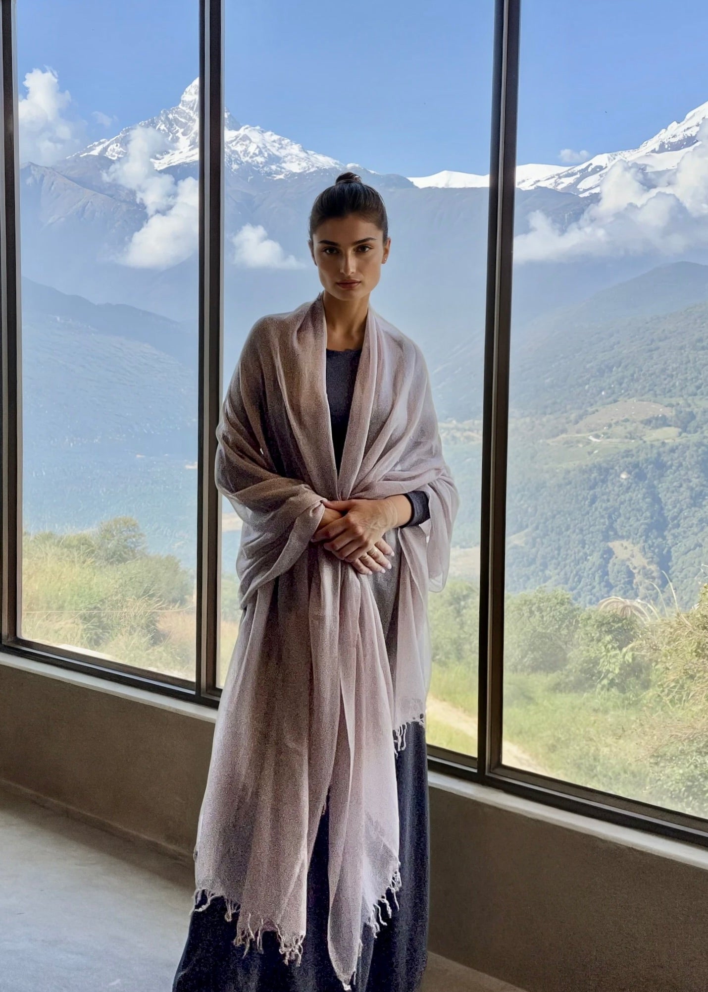 Lavender Grey Cashmere Wrap | 100% Handwoven Luxury Shawl