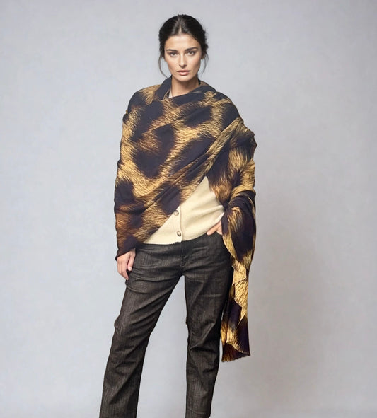 Brown Leopard Travel Wrap