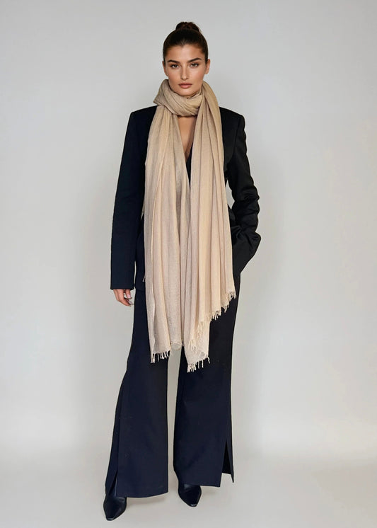 Premium Natural Cashmere Wrap - Handwoven Himalayan Luxury Scarf
