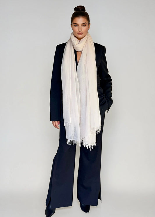Premium Soft Pink Pure Cashmere Wrap - Handwoven Himalayan Luxury Scarf