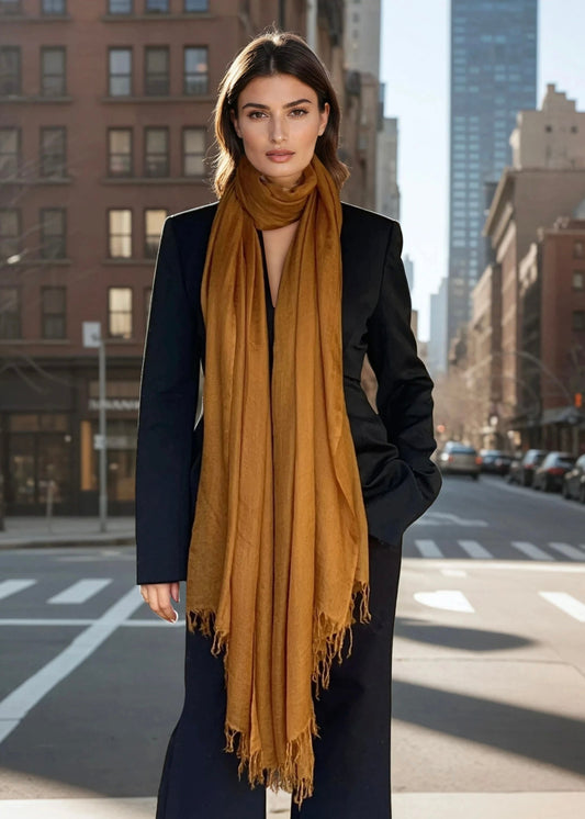 Burnt Bronze | Handloom Luxury Scarf Wrap