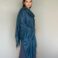 Midnight Teal Cashmere Wrap | 100% Handwoven Luxury Shawl