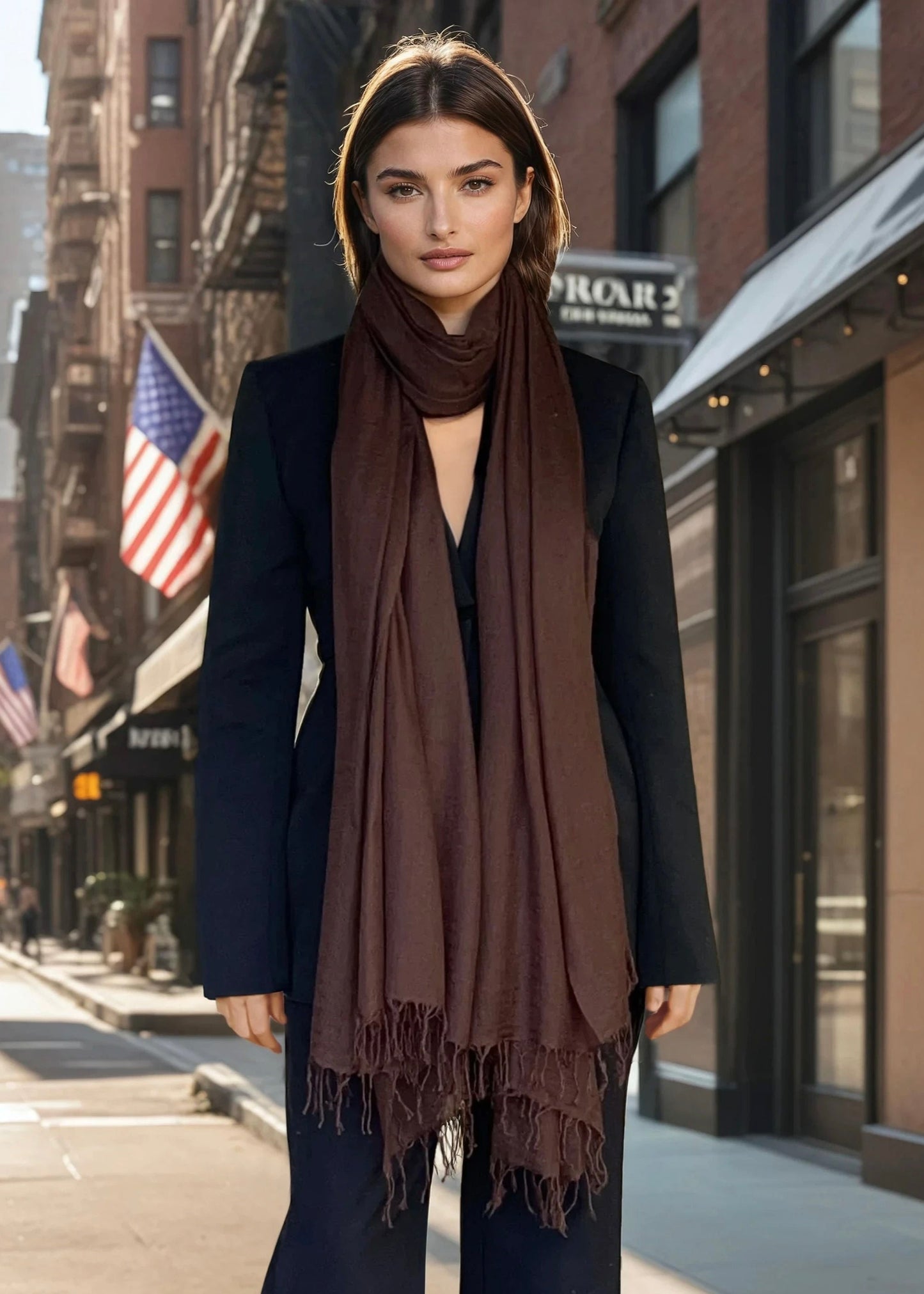 Earth Brown | Handloom Luxury Scarf Shawl