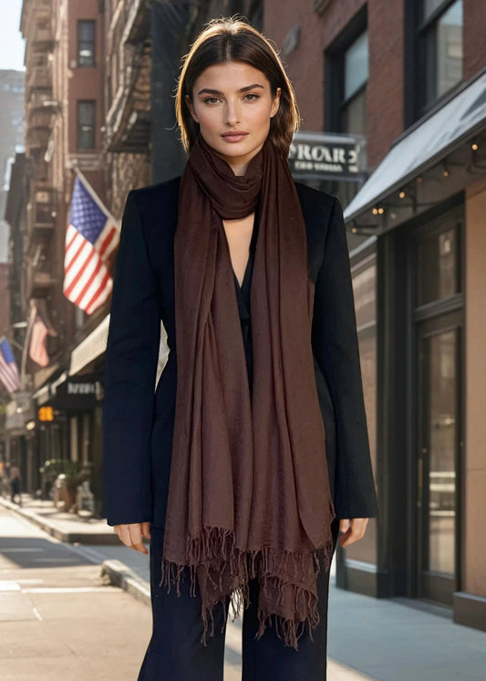 Earth Brown | Handloom Luxury Scarf Shawl