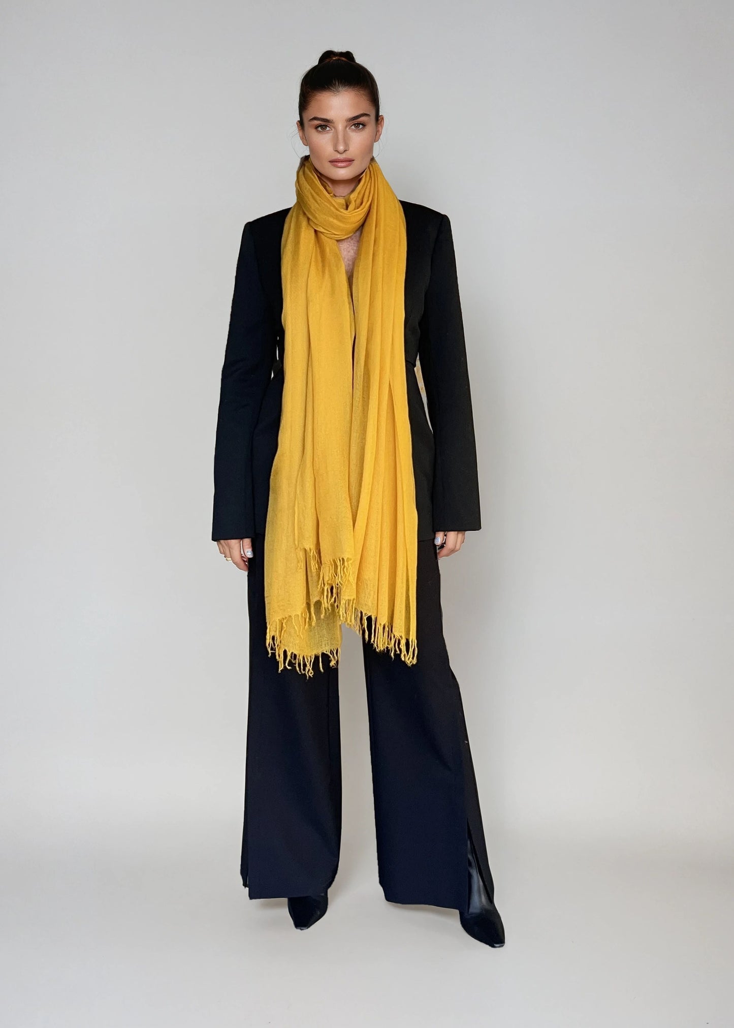 Saffron | |Handloom Luxury Scarf Wrap