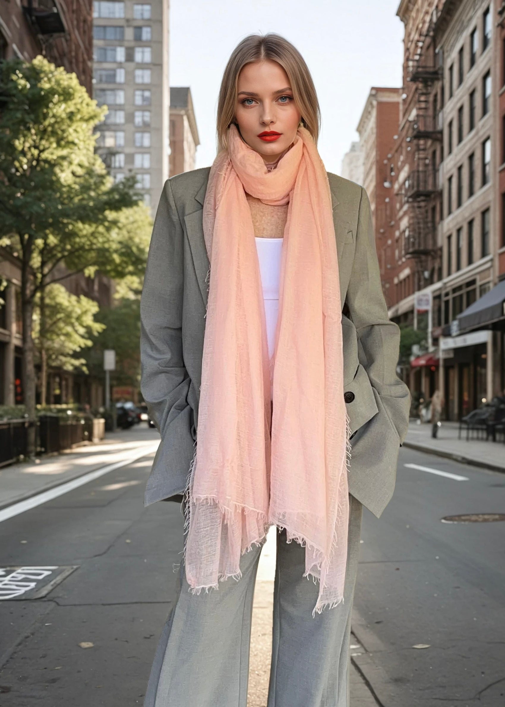Sunset Blush  Cashmere Wrap | Lightweight Shawl