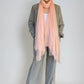 Premium Sunset Blush Cashmere Wrap - Luxury Lightweight Designer Shawl