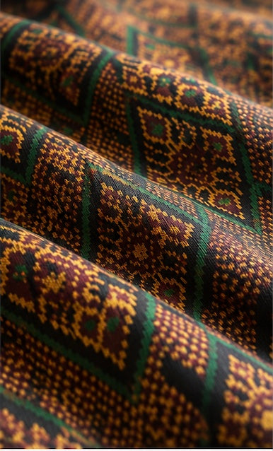 Khmer Silk No. 01 — Emerald & Mulberry