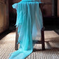 Premium Opal Blue Cashmere Wrap - Handwoven Himalayan Luxury Scarf