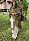 Olive Green Handwoven Cashmere Wrap | 100% Pure Himalayan Cashmere