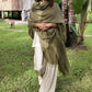 Olive Green Handwoven Cashmere Wrap | 100% Pure Himalayan Cashmere