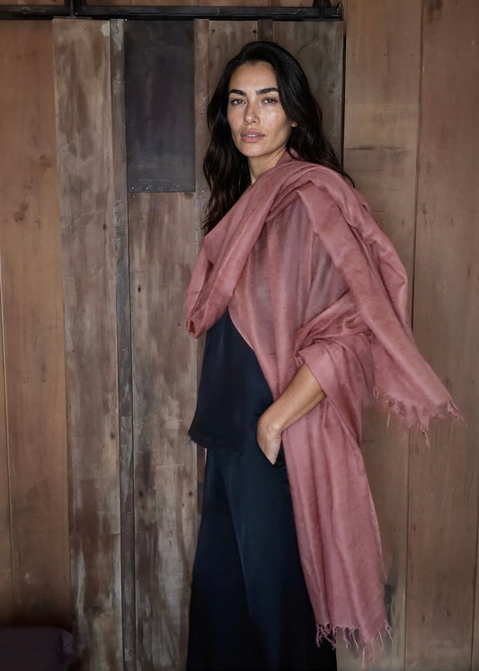 Burnt Sienna Cashmere Wrap | 100% Handwoven Luxury Shawl