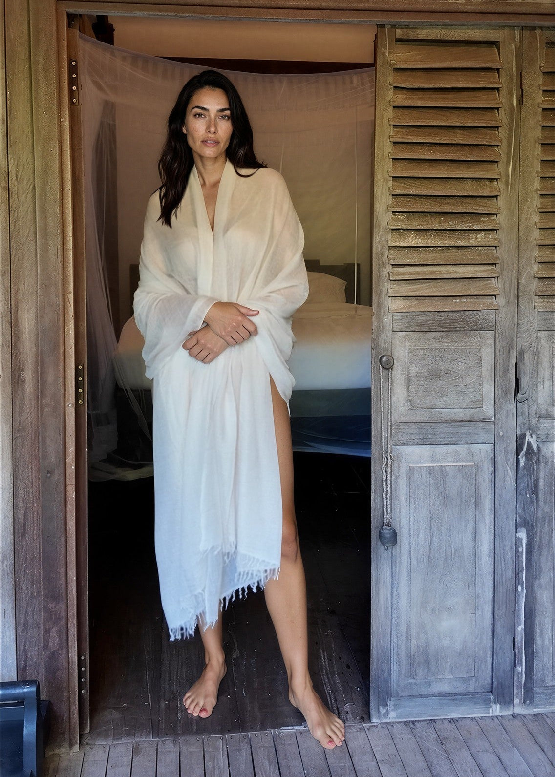 Premium Soft Pink Cashmere Wrap – Handwoven Himalayan Luxury Scarf