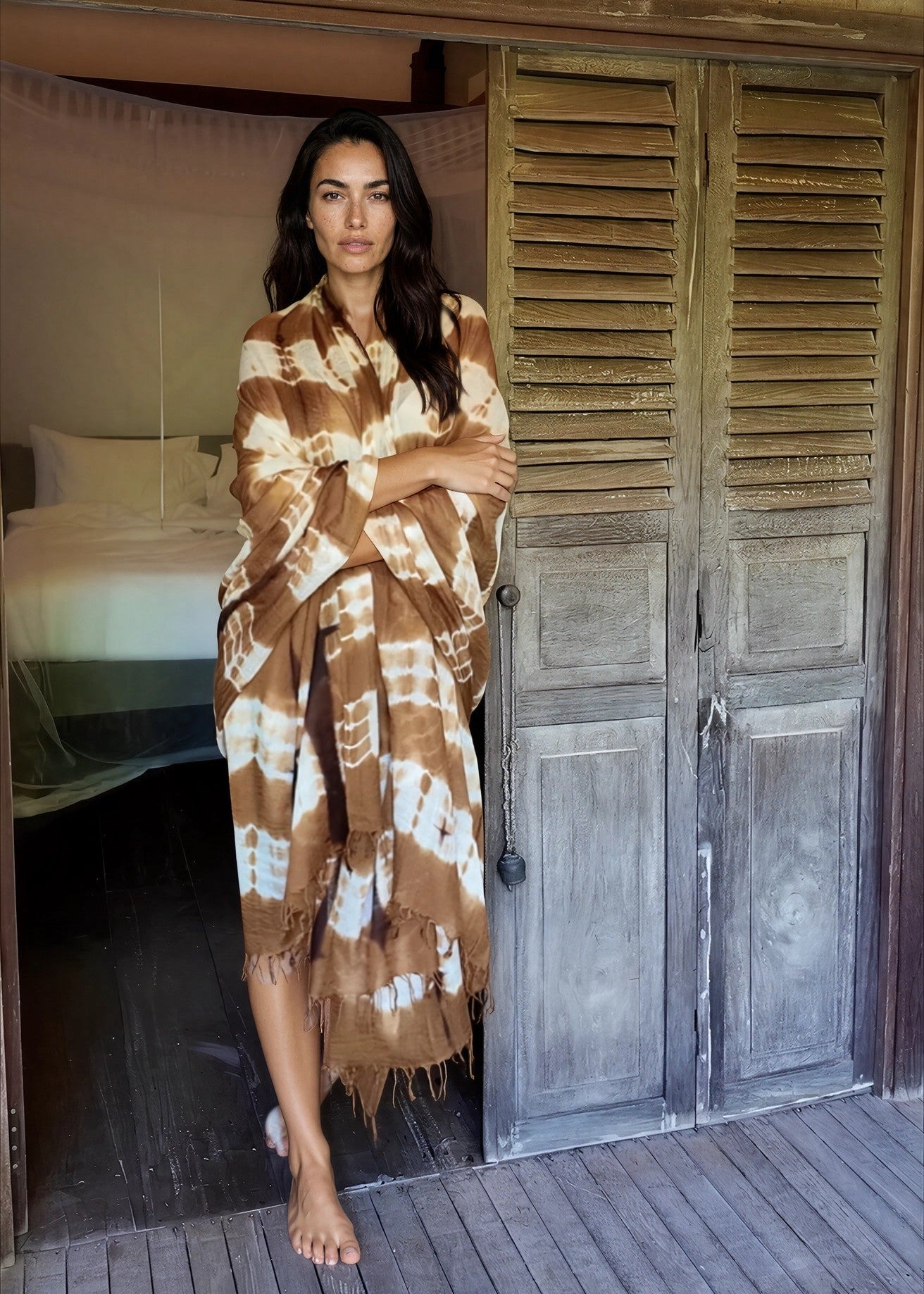 Premium Bronze Brown Cashmere Wrap – Handwoven Himalayan Limited Edition