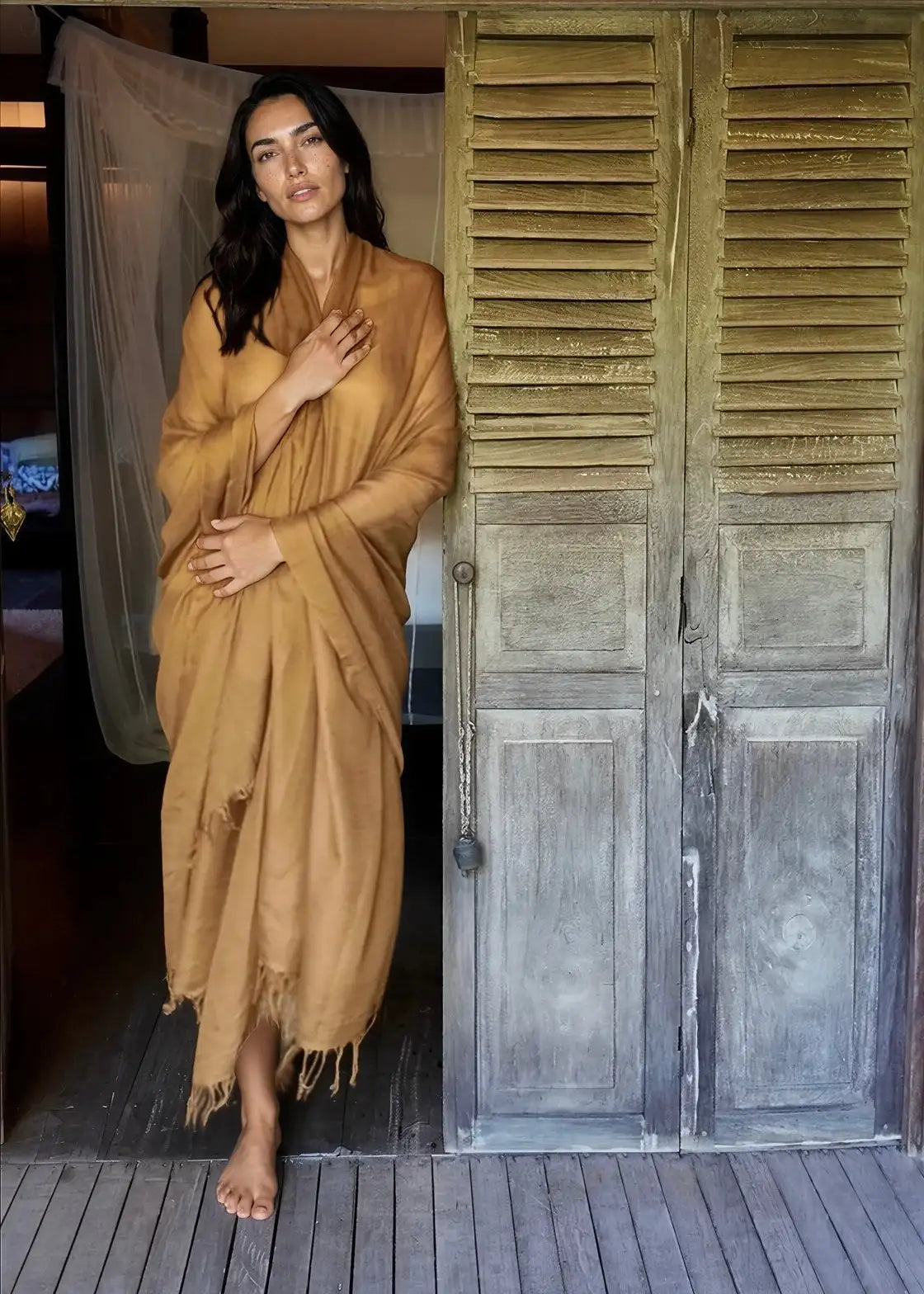 Burnt Bronze Cashmere Wrap – Handloom Himalayan Luxury Scarf