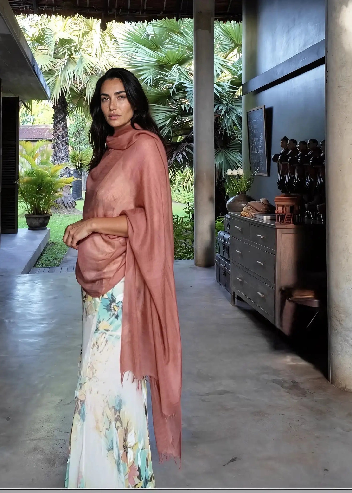 Burnt Sienna Cashmere Wrap | 100% Handwoven Luxury Shawl