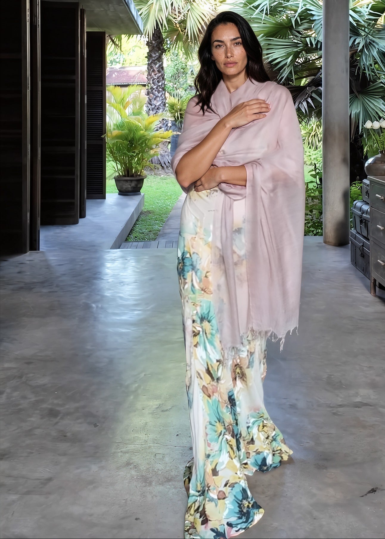 Lavender Grey Cashmere Wrap – Handwoven Himalayan Luxury Shawl