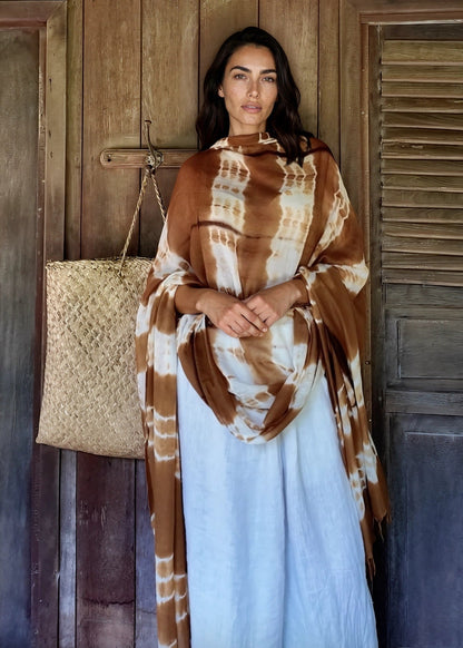 Premium Bronze Brown Cashmere Wrap – Handwoven Himalayan Limited Edition