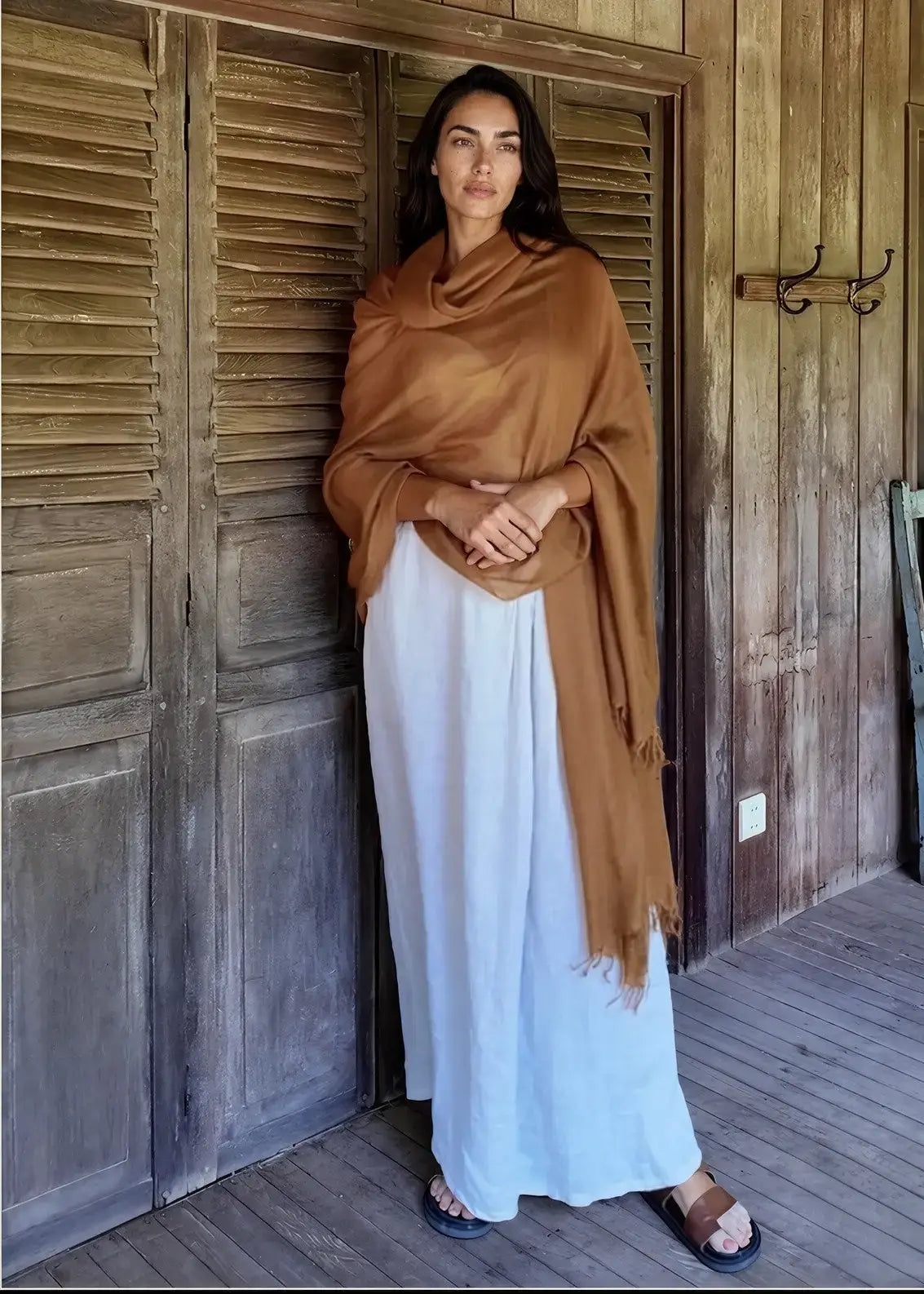 Burnt Bronze Cashmere Wrap – Handloom Himalayan Luxury Scarf