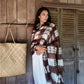 Hand Woven Cashmere Wrap - Earth Brown Forest Green | Cashmere Luxe