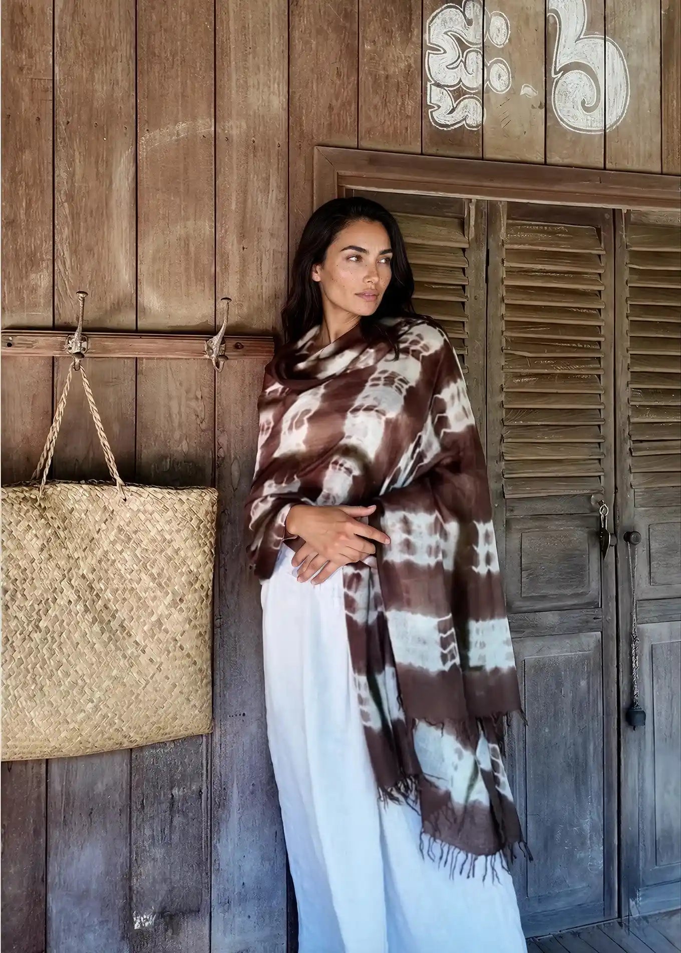 Hand Woven Cashmere Wrap - Earth Brown Forest Green | Cashmere Luxe