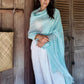 Premium Opal Blue Cashmere Wrap - Handwoven Himalayan Luxury Scarf