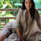 Taupe Cashmere Wrap – Handwoven Himalayan Luxury Shawl