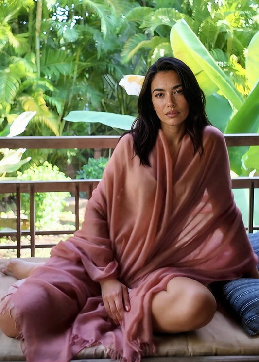 Burnt Sienna Cashmere Wrap | 100% Handwoven Luxury Shawl