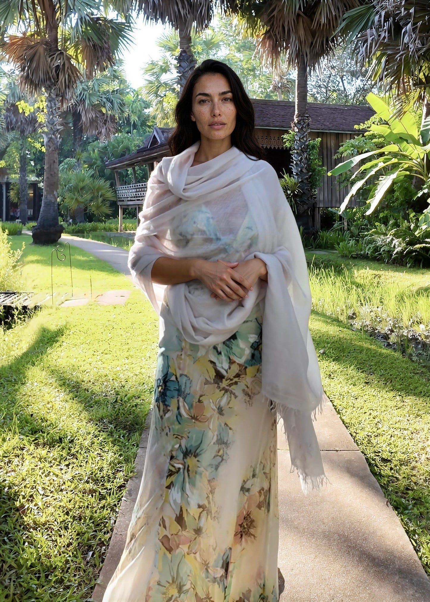 Premium Soft Pink Cashmere Wrap – Handwoven Himalayan Luxury Scarf