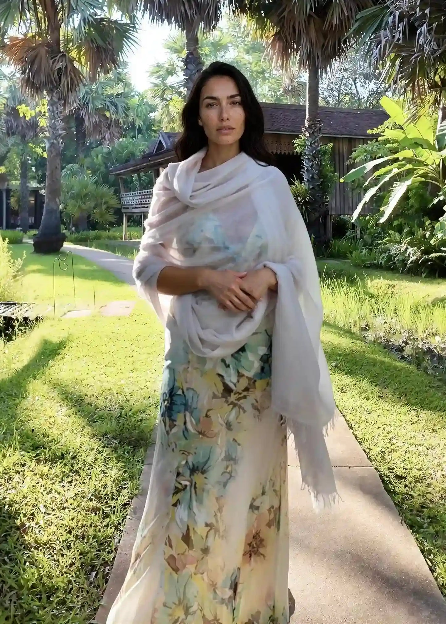 Lavender Grey Cashmere Wrap – Handwoven Himalayan Luxury Shawl