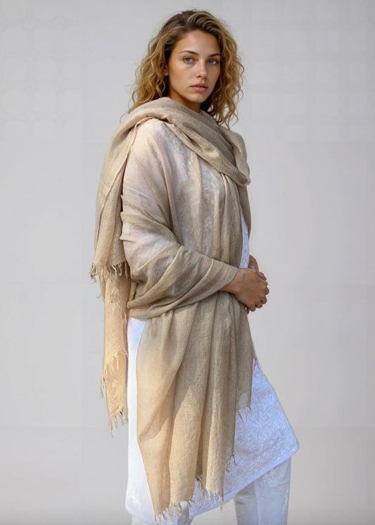 Premium Natural Cashmere Wrap – Handwoven Himalayan Luxury Shawl