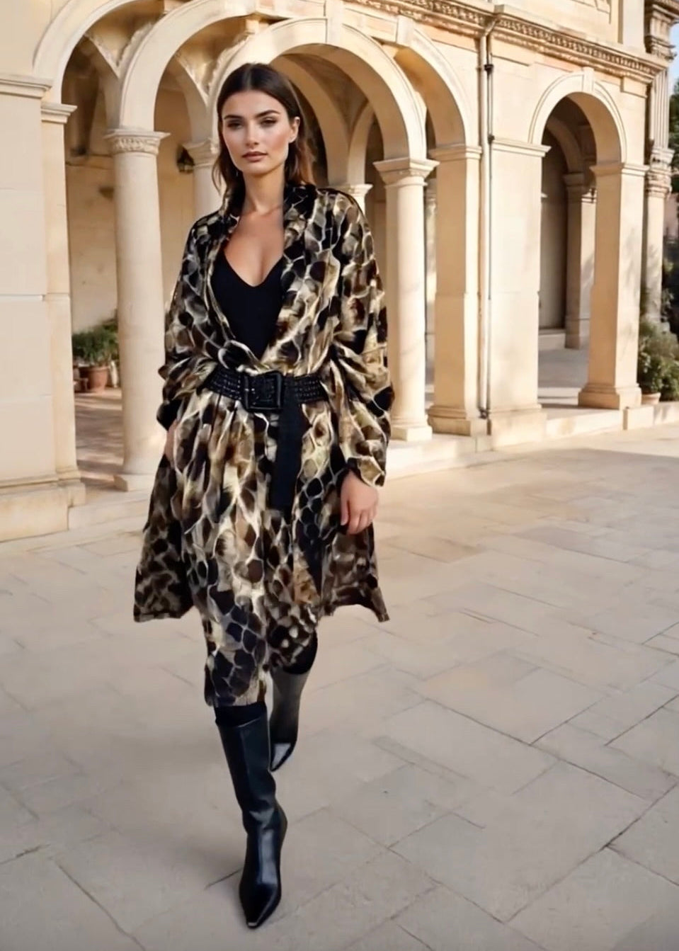 Premium Snake Print Travel Wrap - Designer Animal Print Luxury Cashmere